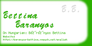 bettina baranyos business card